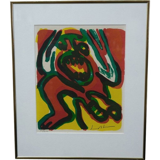 Abstrakte Lithographie von Bengt Lindström, Schweden 1970