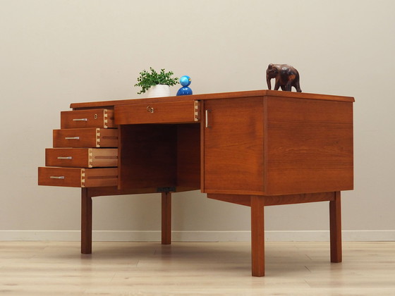 Image 1 of Teakholz-Schreibtisch, Dänisches Design, 1970er Jahre, Produktion: Dänemark