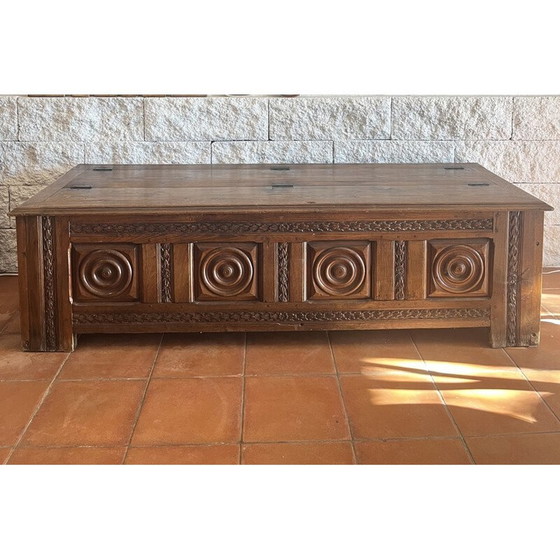 Image 1 of Vintage lange Truhe aus altem Holz