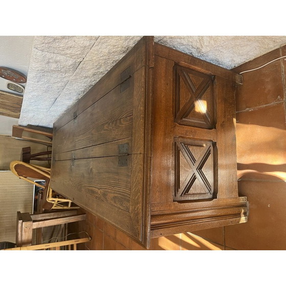 Image 1 of Vintage lange Truhe aus altem Holz