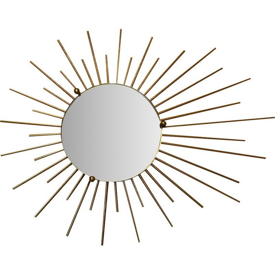 Image 1 of Goldener Sonnenspiegel aus Metall, 1970