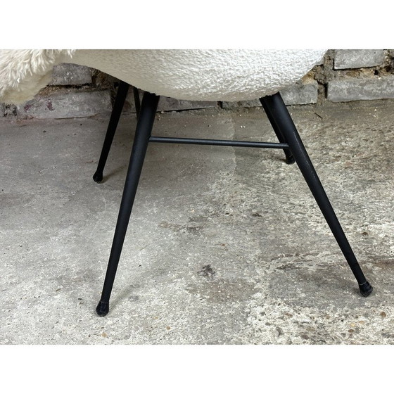 Image 1 of Cocktailsessel aus schwarzem Metall und Wolle von Charles und Ray Eames, 1950