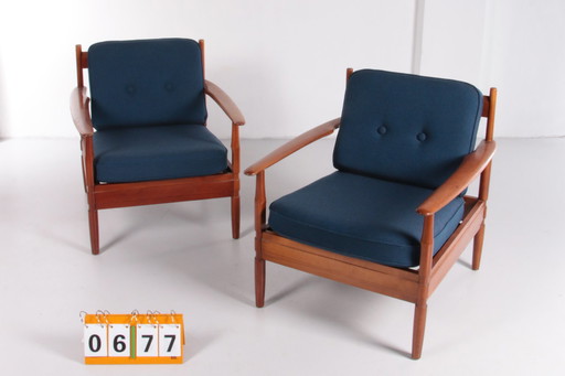 Grete Jalk Vintage Set Sessel Grete Jalk hergestellt von France und Sohn, 1960 Dänemark.