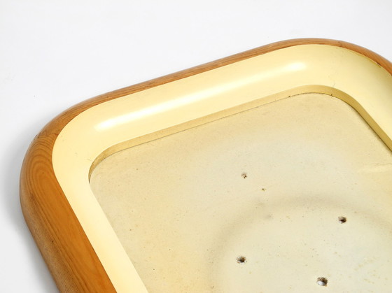 Image 1 of Großer schöner beleuchteter Wandspiegel aus Eichenholz aus den 1960er Jahren - Made in Italy