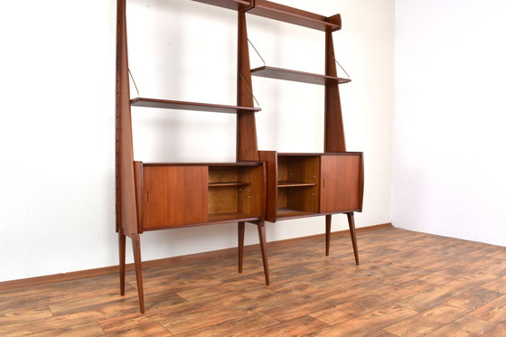 Image 1 of Mid Century Teak-Wandschrank "Panto" von Einar Raknes & Sønner Møbelfabrikk A/S, 1970er Jahre, Satz von 2.