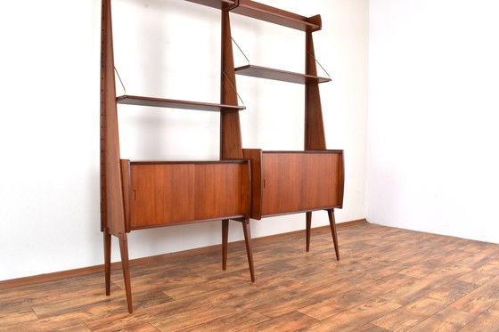 Image 1 of Mid Century Teak-Wandschrank "Panto" von Einar Raknes & Sønner Møbelfabrikk A/S, 1970er Jahre, Satz von 2.