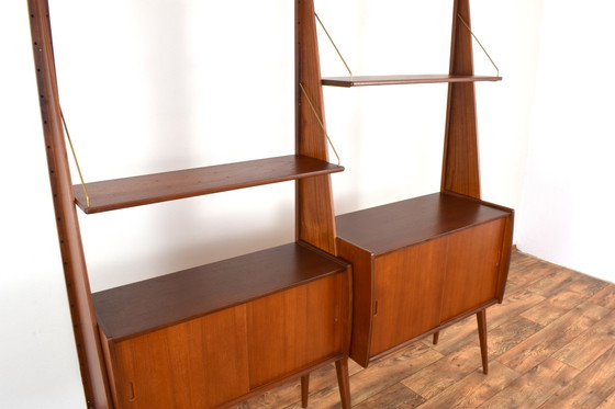 Image 1 of Mid Century Teak-Wandschrank "Panto" von Einar Raknes & Sønner Møbelfabrikk A/S, 1970er Jahre, Satz von 2.