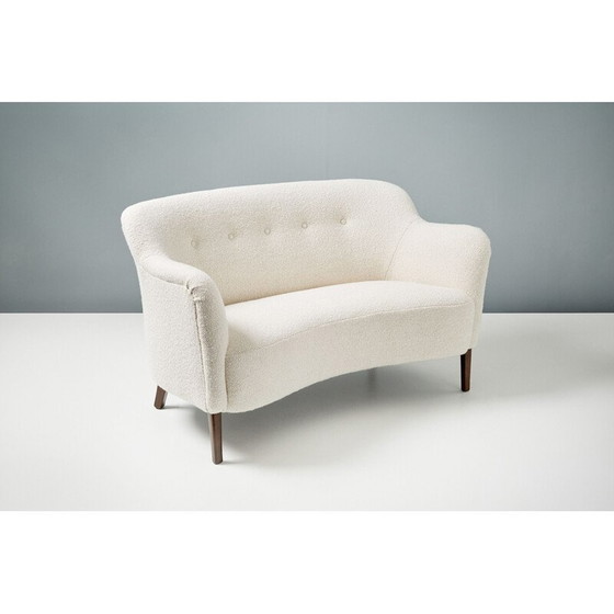 Image 1 of Gebogenes Boucle-Sofa von Slagelse Mobelvaerk, 1950er Jahre