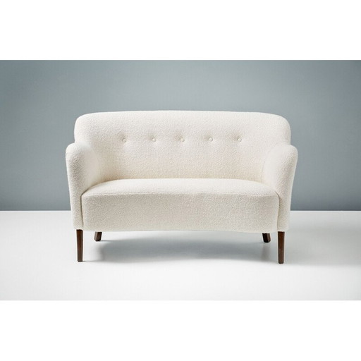 Gebogenes Boucle-Sofa von Slagelse Mobelvaerk, 1950er Jahre