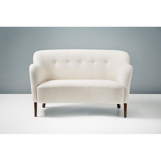 Image 1 of Gebogenes Boucle-Sofa von Slagelse Mobelvaerk, 1950er Jahre