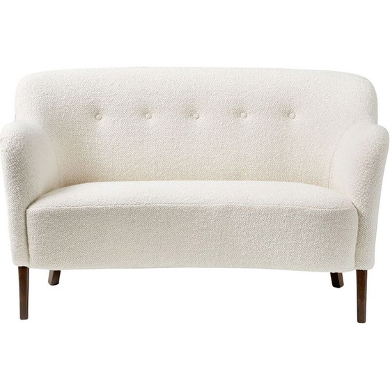 Image 1 of Gebogenes Boucle-Sofa von Slagelse Mobelvaerk, 1950er Jahre