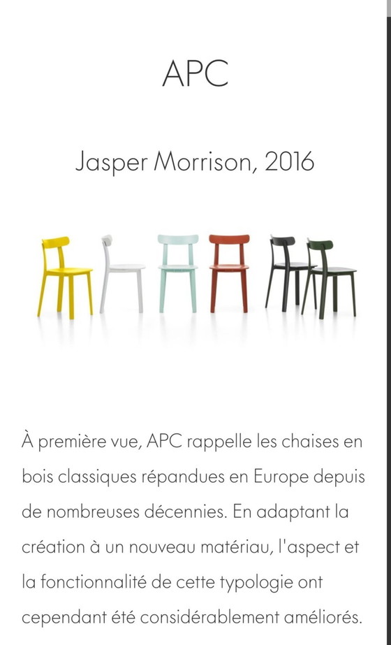 Image 1 of APC Stühle von Jasper Morrison für Vitra, 2010s, Satz von 2