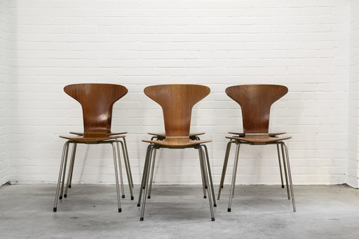 Satz von 7 'Mosquito' Stühlen Modell 3105 - Arne Jacobsen - Fritz Hansen