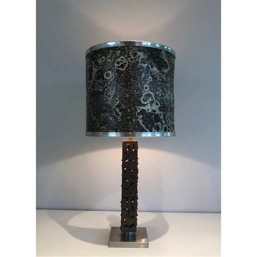 Vintage-Tischlampe aus bearbeitetem Stahl, 1970