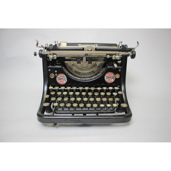 Image 1 of Alte Schreibmaschine aus Metall, Stahl, Chrom und Stoff, Deutschland 1905