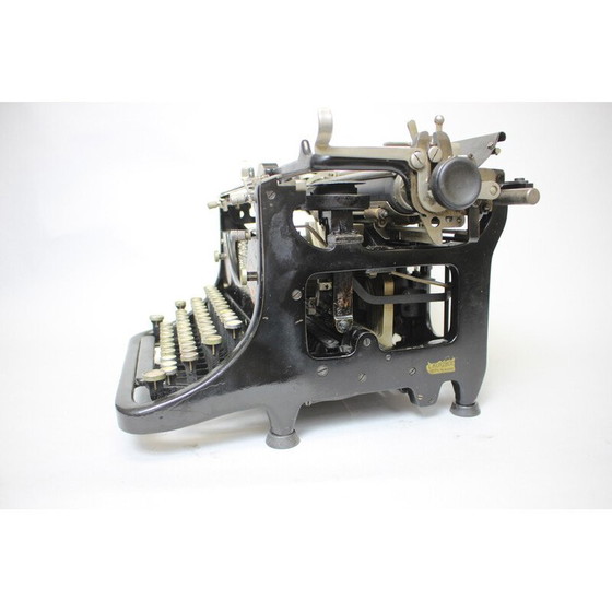 Image 1 of Alte Schreibmaschine aus Metall, Stahl, Chrom und Stoff, Deutschland 1905