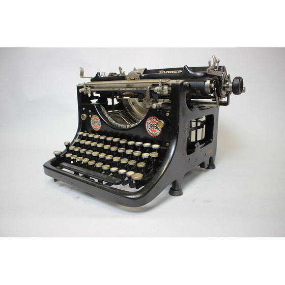 Image 1 of Alte Schreibmaschine aus Metall, Stahl, Chrom und Stoff, Deutschland 1905