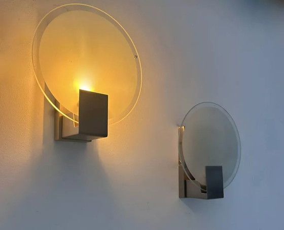 Image 1 of 2X Vintage Runde Wandleuchte