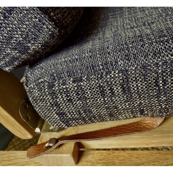 Image 1 of Vintage Sessel mit Ottomane in hellem Eichenholz von Borge Mogensen, Dänemark 1965er