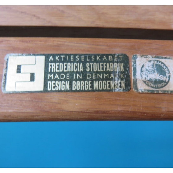 Image 1 of Vintage Sessel mit Ottomane in hellem Eichenholz von Borge Mogensen, Dänemark 1965er