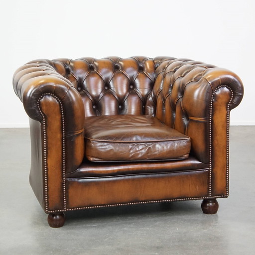 Rindsleder Chesterfield Sessel