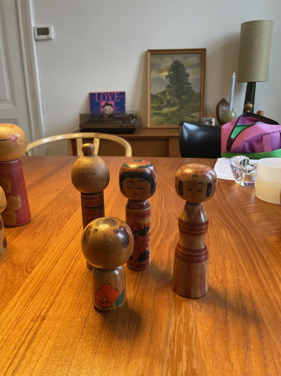 Image 1 of Vintage Kokeshi Japanische Puppen