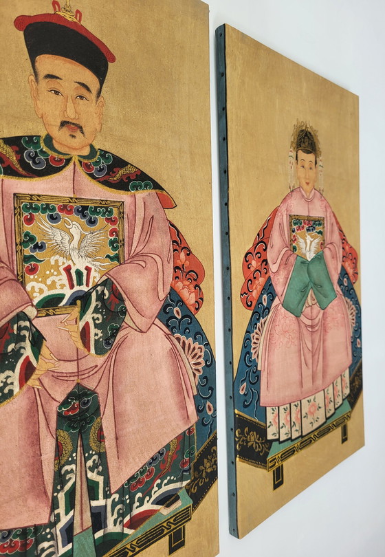 Image 1 of 2x Chinesische Ahnenporträts