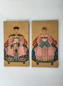 2x Chinesische Ahnenporträts