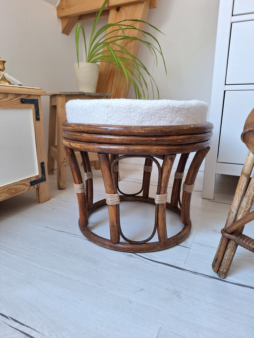 Sitzhocker Aus Rattan Und Stoff Gouclette