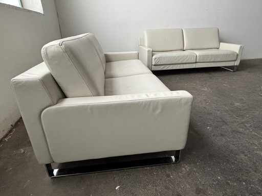 Rolf Benz Ego Ledersofas Couch Hellgrau