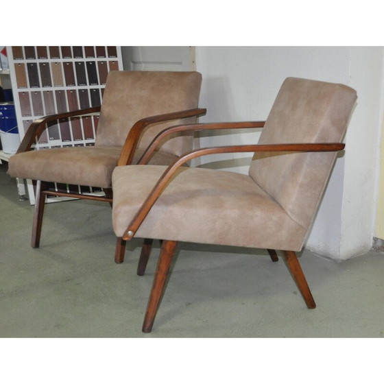 Image 1 of Paar Cesky Nabytek Sessel in Leder - 1960er Jahre