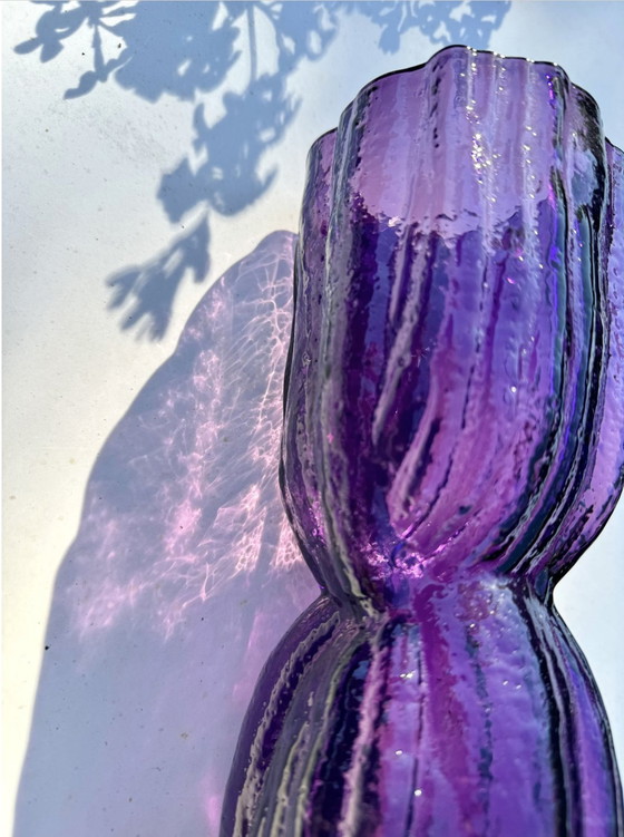 Image 1 of Großes schwedisches Glas, Vase Lindshammar Glasbruk, Christer Sjögren, Woodstock-Serie