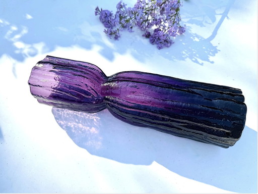 Großes schwedisches Glas, Vase Lindshammar Glasbruk, Christer Sjögren, Woodstock-Serie