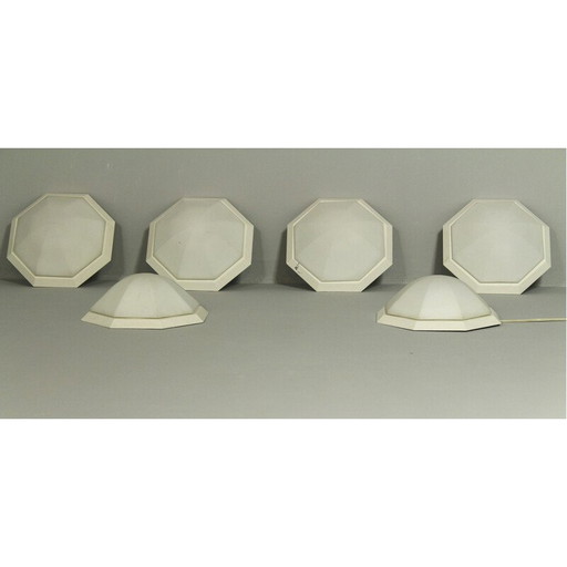 Vintage Deckenleuchte aus Metall und Glas von Glasshütte Limburg, Deutschland 1970