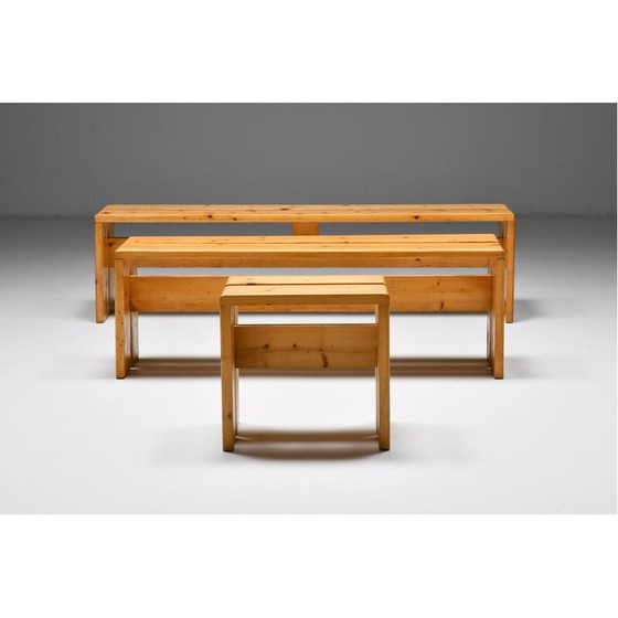 Image 1 of Mid Century Les Arc Drei-Personen-Bank, 1960er Jahre