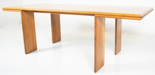 Mid-Century Modern Esstisch aus Holz, im Stil von Mario Marenco, Italien, 1980er Jahre