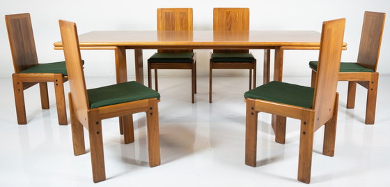 Image 1 of Mid-Century Modern Esstisch aus Holz, im Stil von Mario Marenco, Italien, 1980er Jahre