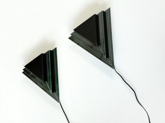 Image 1 of 2 Vintage Wandlampen im Memphis-Stil Design Herda aus den 80er Jahren