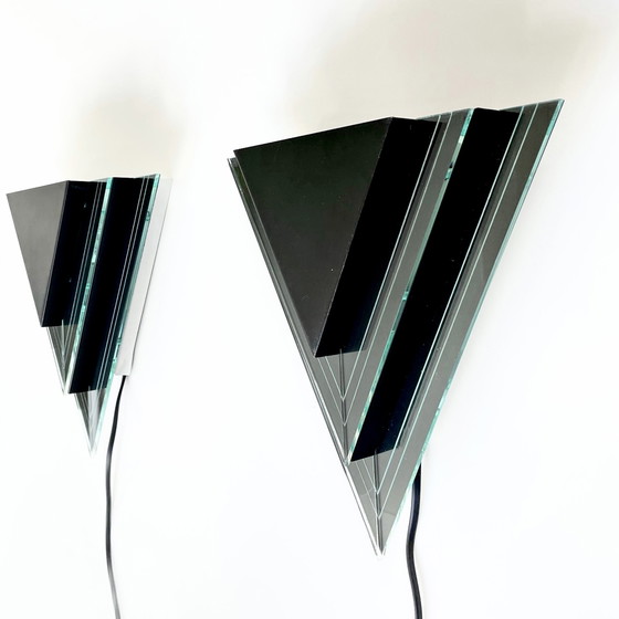 Image 1 of 2 Vintage Wandlampen im Memphis-Stil Design Herda aus den 80er Jahren