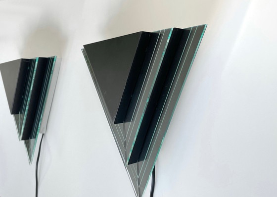 Image 1 of 2 Vintage Wandlampen im Memphis-Stil Design Herda aus den 80er Jahren