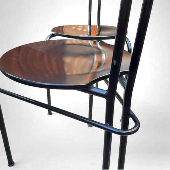 Image 1 of 2x Postmoderne Design-Esszimmerstühle, Italien, 1980er Jahre