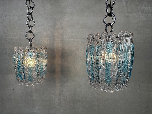 2x Vintage Glas-Hängelampe