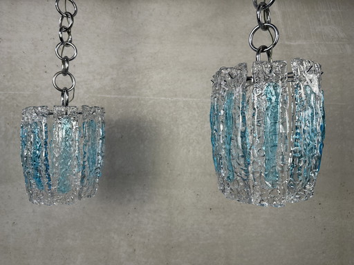 2x Vintage Glas-Hängelampe