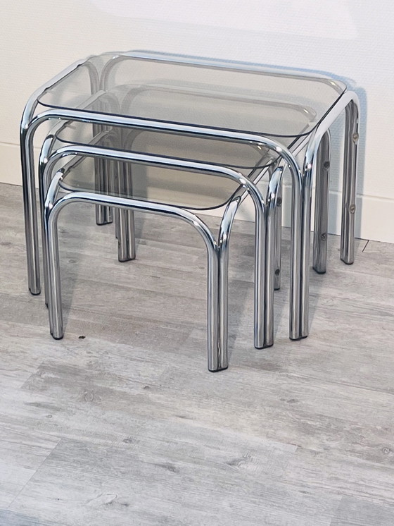 Image 1 of Vintage Beistelltische Chrom