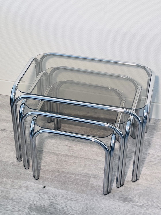Image 1 of Vintage Beistelltische Chrom