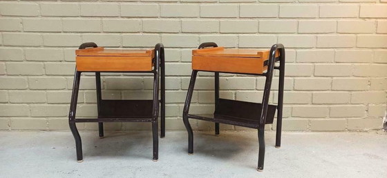 Image 1 of Nachttische von Jacques Hitier aus der Mitte des Jahrhunderts