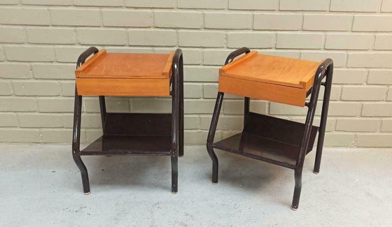 Image 1 of Nachttische von Jacques Hitier aus der Mitte des Jahrhunderts