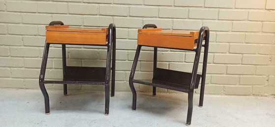 Image 1 of Nachttische von Jacques Hitier aus der Mitte des Jahrhunderts