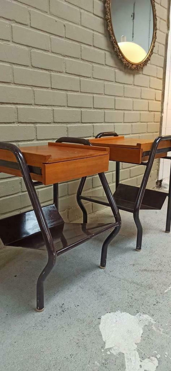 Image 1 of Nachttische von Jacques Hitier aus der Mitte des Jahrhunderts