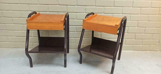 Image 1 of Nachttische von Jacques Hitier aus der Mitte des Jahrhunderts